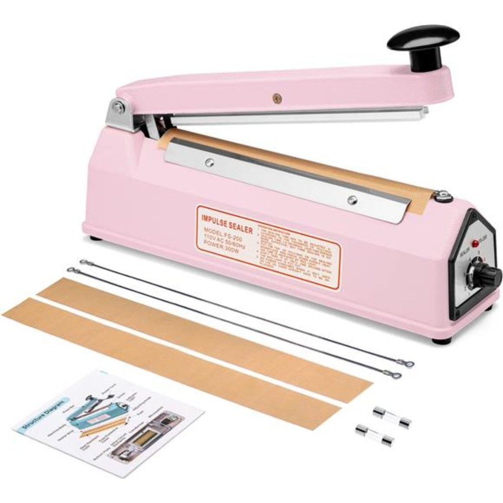Impulse Sealer 8 inch, Manual Heat Sealer Machine for Plastic Bags, Shrink Wrap